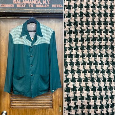 Vintage 1950s sport Chief Gabardine Two-tone Hollywood Leisure Rockabilly  Jacket, 50s Vintage Clothing 