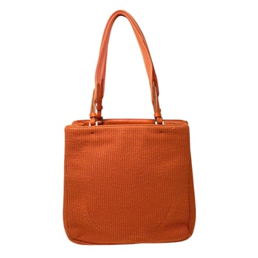 Prada Orange Knit Logo Shoulder Bag