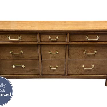 62" Unfinished 9 Drawer Century Vintage Dresser #08522