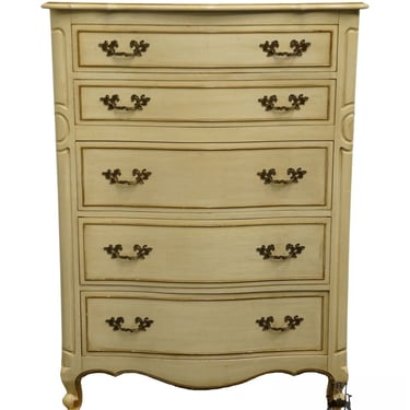 DREXEL FURNITURE Off White / Cream Painted French Provincial 36" Chest of Drawers 328-410 - 407 Finish 