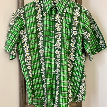 Men's Retro Hawaiian Shirt Cotton Seersucker 