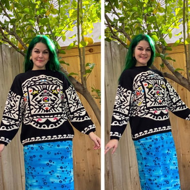 Vintage 1980’s Psychedelic Print Sweater 