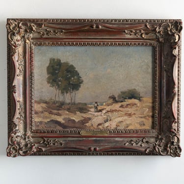 Antique Original Artwork Oil on Board by L. Rostand (1866-1925) Titled, Moulin En Province 