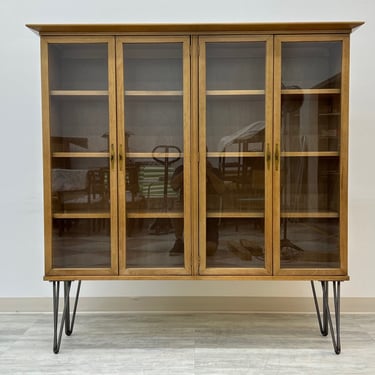 Mid-Century Modern Display Case / Bookcase On Hairpin Legs (SHIPPING NOT FREE) 
