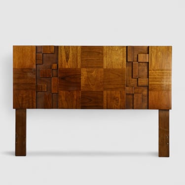 Lane Staccato Vintage Brutalist Mid Century Modern Queen Headboard c. 1960s 