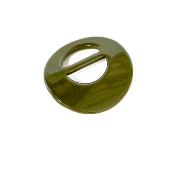 Oversized Green Bakelite Scarf Clip Buckle