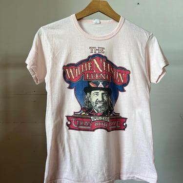 Small, Vintage 1980s Willie Nelson T-Shirt, From Texas With Love, O 