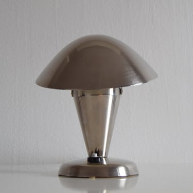 1930s Bauhaus Nickel Table Lamp,Czechoslovakia / Vintage Lamp / Silver Colour / 