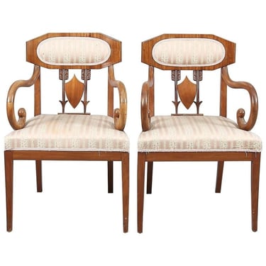 Pair of Swedish Karl Johan (Biedermeier) Armchairs 