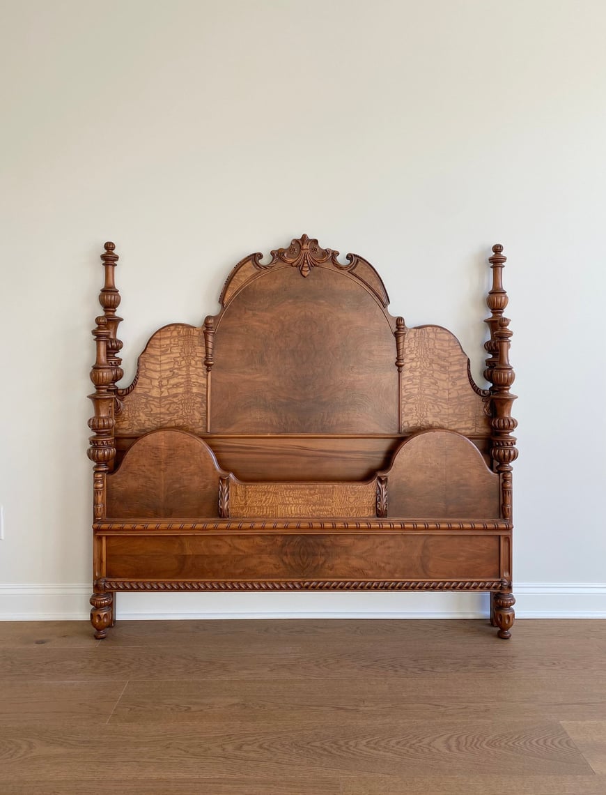 NEW Vintage Full Size Bed Frame, Antique Headboard, Footboard