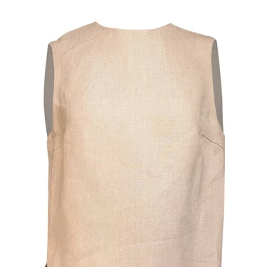 Theory - Beige Linen Boxy Sleeveless Top Sz M