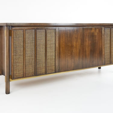 Johnson Furniture Mid Century Cane Front Sideboard Credenza - mcm 