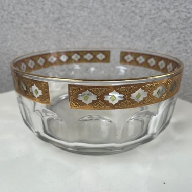 Vintage MCM Culver glass bowl 8.5” x 4” 22k gold Valencia 