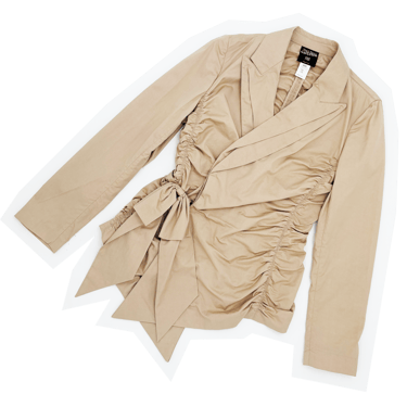 Jean Paul Gaultier ruched wrap jacket