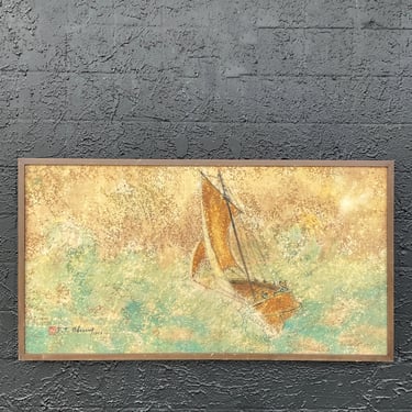 Sailboat 1958 Signed Art