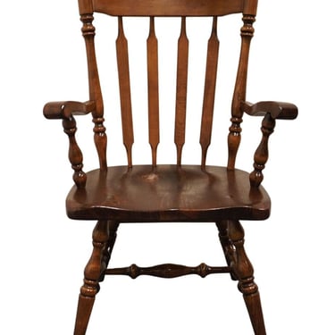 ETHAN ALLEN Antiqued Pine Old Tavern Cattail Back Dining Arm Chair 12-6011A 