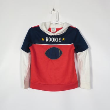 Vintage 70s Kids Rookie Football Hoodie Sweatshirt Size 3T/4T 