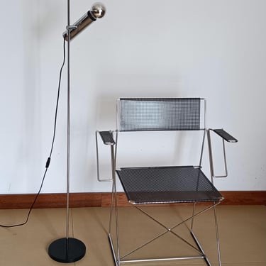 Metal Floor Lamp, 1970s / modern / vintage floor lamp / Chrome plated floor lamp 