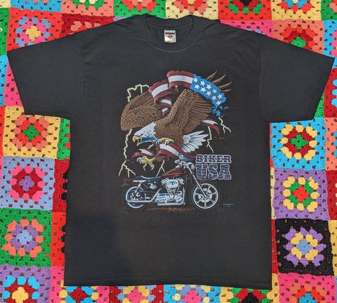 Vintage Eagle Biker Motorcycle Tshirt Large Deadstock Condition! 