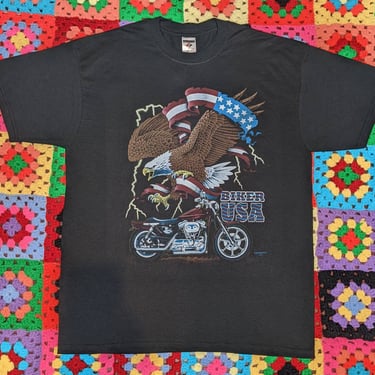Vintage Eagle Biker Motorcycle Tshirt Large Deadstock Condition! 