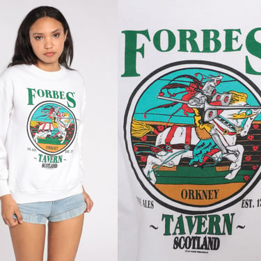 Forbes Tavern Sweatshirt 80s 90s Orkney Islands Scotland Shirt Medieval Knight Graphic Tee Tourist Travel 1980s 1990s Vintage Jerzees Medium 