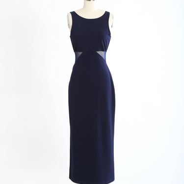 Y2K All that Jazz Navy blue cutout waist maxi dress 