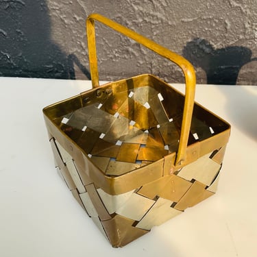 Tiny Mixed Metal Woven Basket