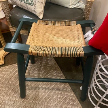 Green woven bench