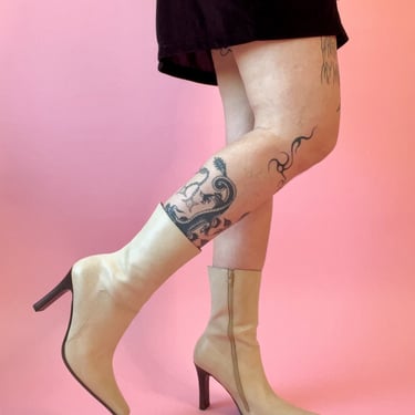 90's Steve Madden Ivory Leather Boots