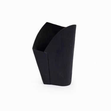 Postmodern Small Metal Vase Copper Black 