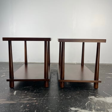 Rare Pair of T.H. Robsjohn-Gibbings for Widdicomb Reverse Tapered Legs End Tables