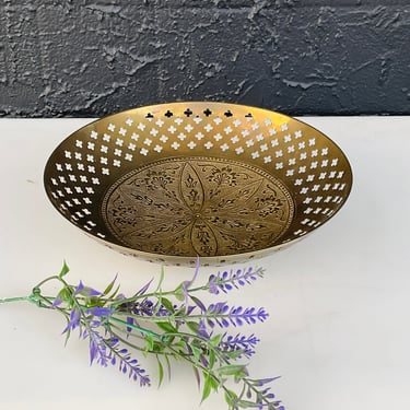 Perforated & Etched Brass Bowl