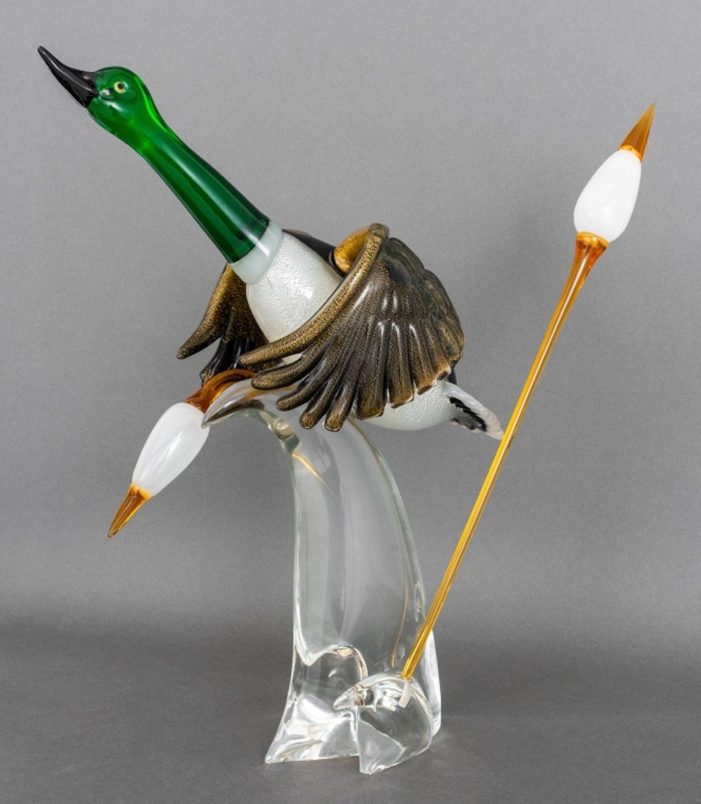 Oscar Zanetti Murano Glass Mallard Duck Sculpture | Showplace Antique ...