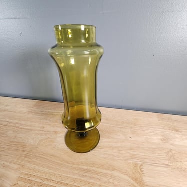 Green Glass Chalice Vase 