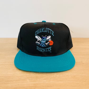 Vintage 1980s-90s Charlotte Hornets NBA Basketball Snapback Hat Cap NOS New Old Stock with Original Tag 