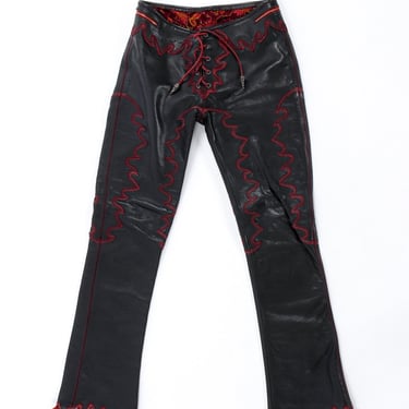 Flame Lace Up Leather Pant