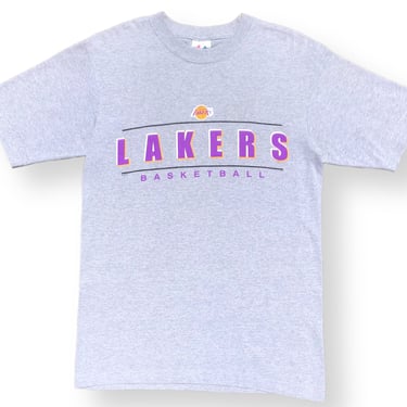 Vintage 90s Majestic Los Angeles Lakers Basketball NBA Graphic T-Shirt Size Medium/Large 