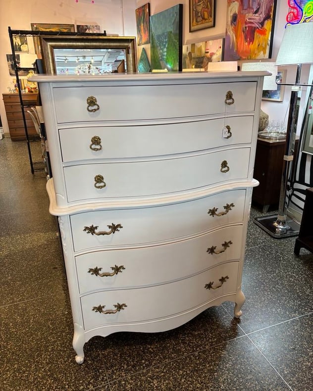 White French provincial chest of drawers 40 x 20 x 54.5” Call 202-232-8171 to purchase