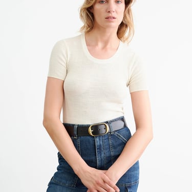 Araceli Silk Knit Tee - Ivory