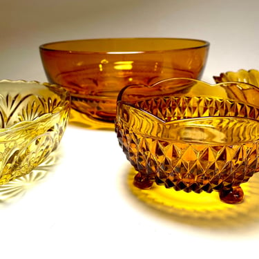 Vintage Amber Glass Bowls & Dishes | Your Choice! MCM Decor 