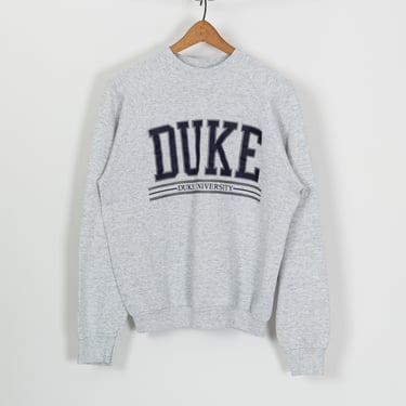 Vintage Duke University Sweatshirt - Men's Medium, Women's Large | 90s Heather Gray Collegiate Athletic Wear Crew Neck Pullover 