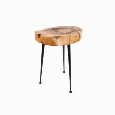 Vintage Burl Slab Table Wood Wooden Resin Acrylic Inlay 