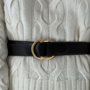 Vintage Womens W. Kleinberg Dark Brown 100% Leather Waist Belt Made USA Sz M 