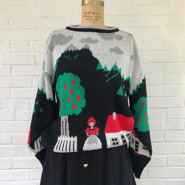 1980's Cottage and Garden Acrylic Knit Sweater 
