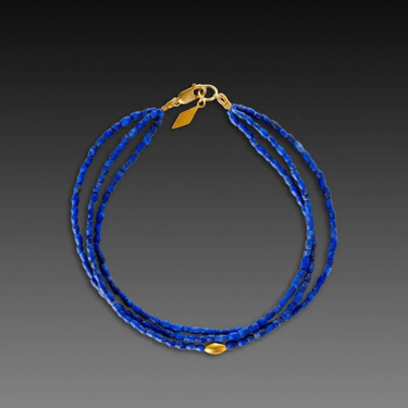 Ananda Khalsa | Beaded Triple Lapis Bracelet