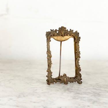 antique french petite brass photo frame