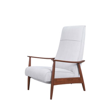 Vintage Walnut Reclining Lounge Chair Model-74 by Milo Baughman