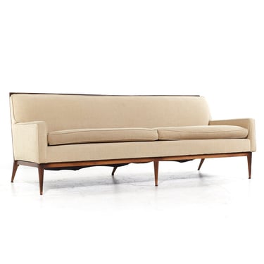 Paul McCobb Style Mid Century Walnut Sofa - mcm 