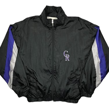 Vintage 90s Colorado Rockies Baseball Embroidered MLB Genuine Full Zip Windbreaker Jacket Size Small/Medium 