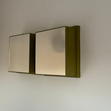 SET 2 Mid-century wall cabinet / Yugoslavia / 1970 / minimalist design / retro plastic mirror / cosmetic vanity / green bathroom mirror 70s 